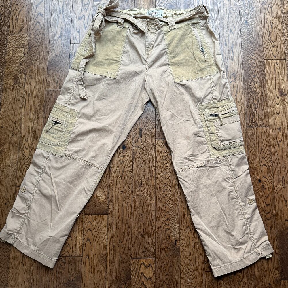 Y2K Abercrombie & Fitch Women’s 2000s Utility Cargo Pant 34x31 Size 18 Khaki
